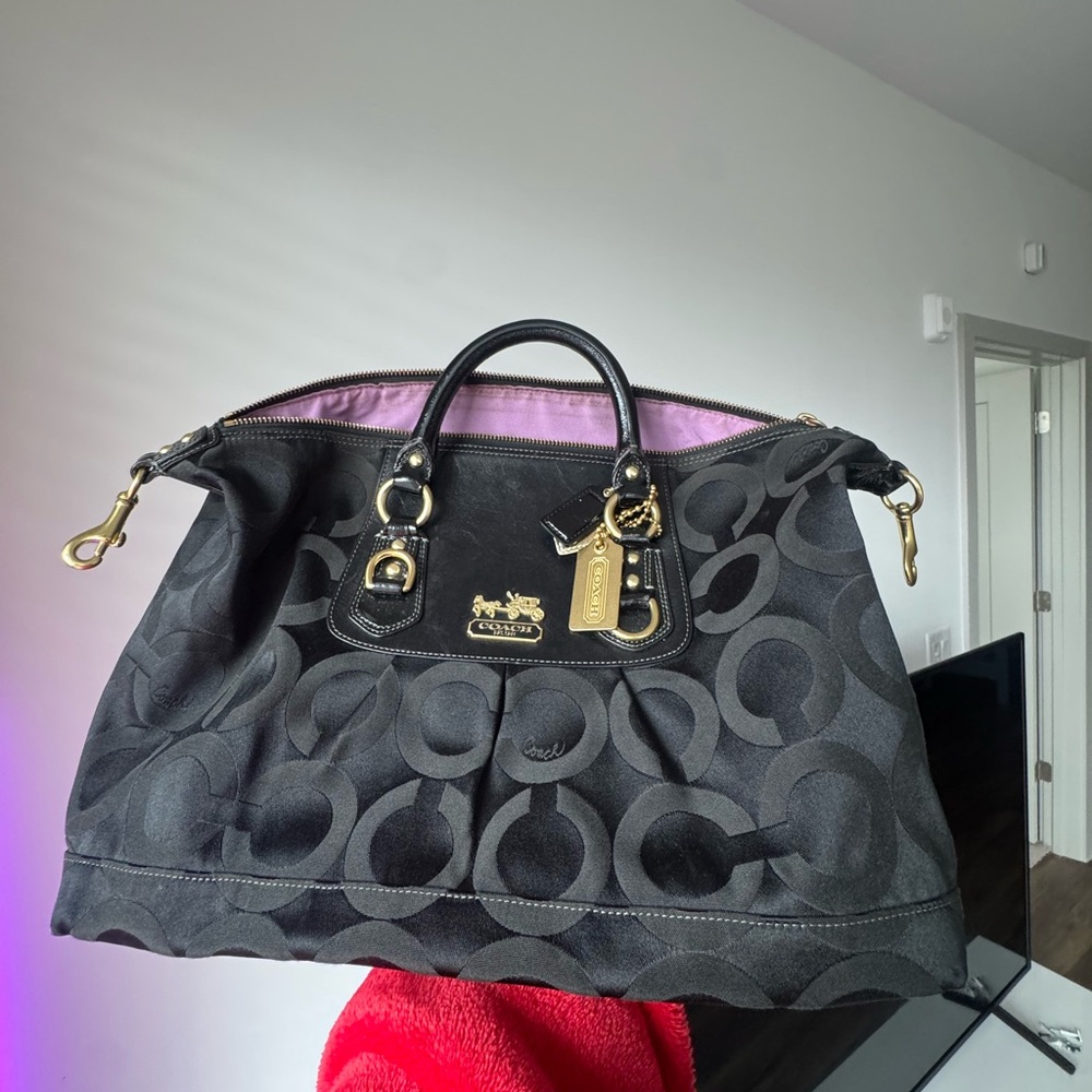 Coach Black Signature Tote Bag